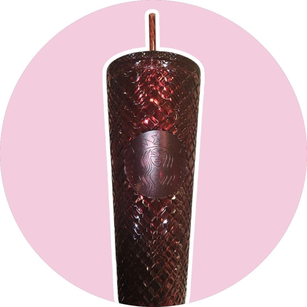 Starbucks Ruby Red Textured Tumbler with Straw Venti